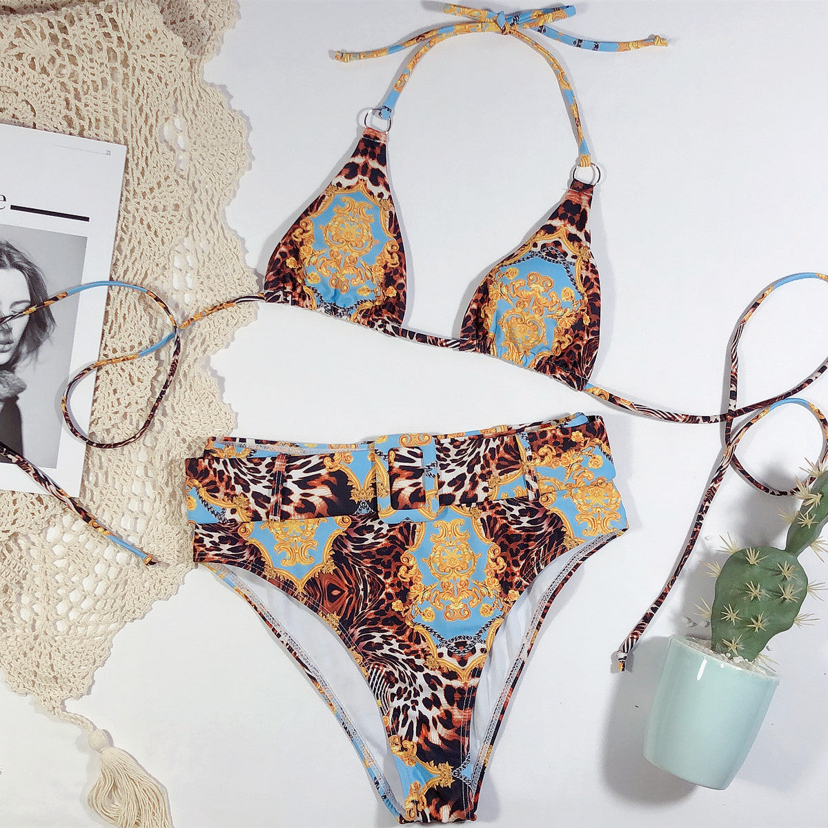 2024 Spring Break Women's Seductive Solid Color Bikini: Sexy Two-Piece Swimwear Set for a Statement-Making Beach Look
