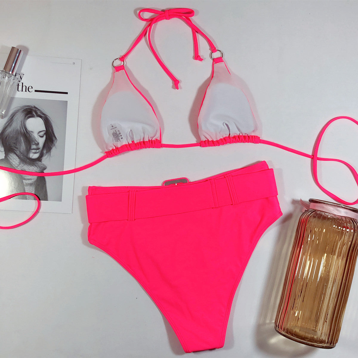 2024 Spring Break Women's Seductive Solid Color Bikini: Sexy Two-Piece Swimwear Set for a Statement-Making Beach Look